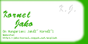 kornel jako business card